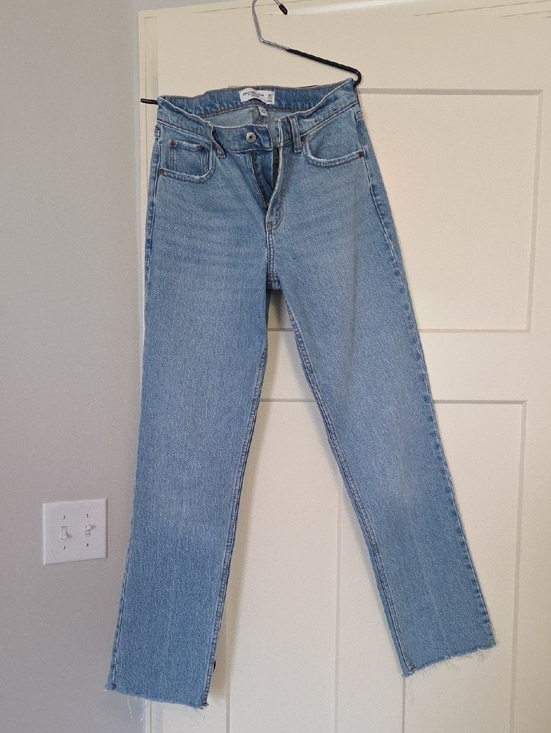 Abercrombie & Fitch Denim - Abercrombie & Fitch Light Blue Curve Love 90's Straight Leg Jeans